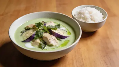 Green curry with rice