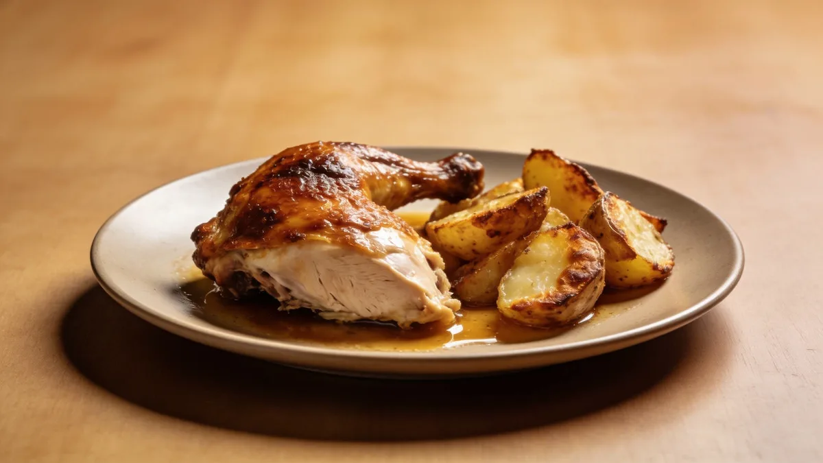 Roast chicken with potatoes