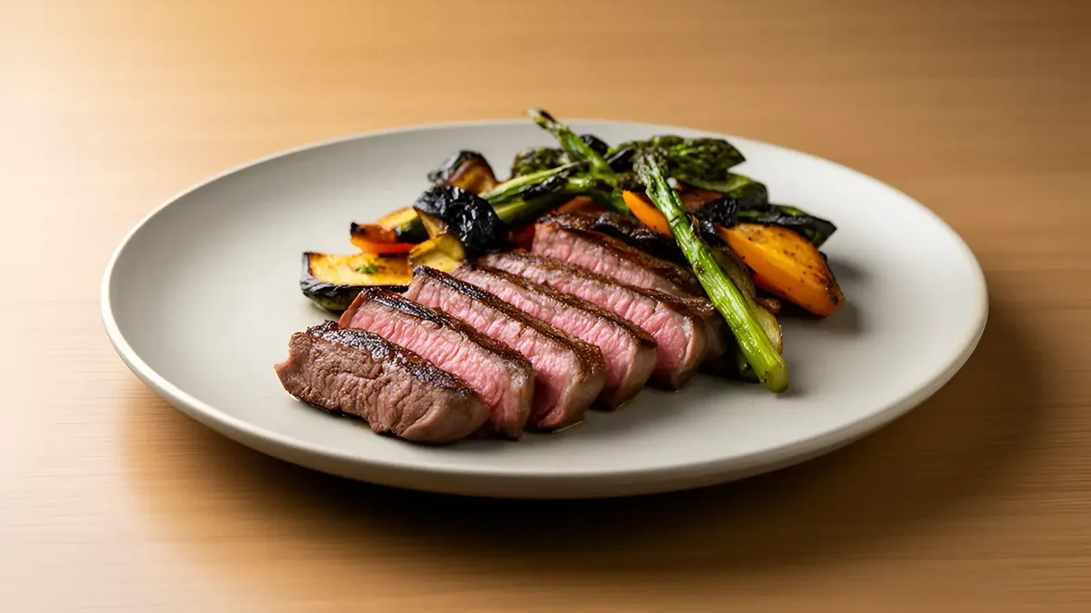 Steak & roast vegetables
